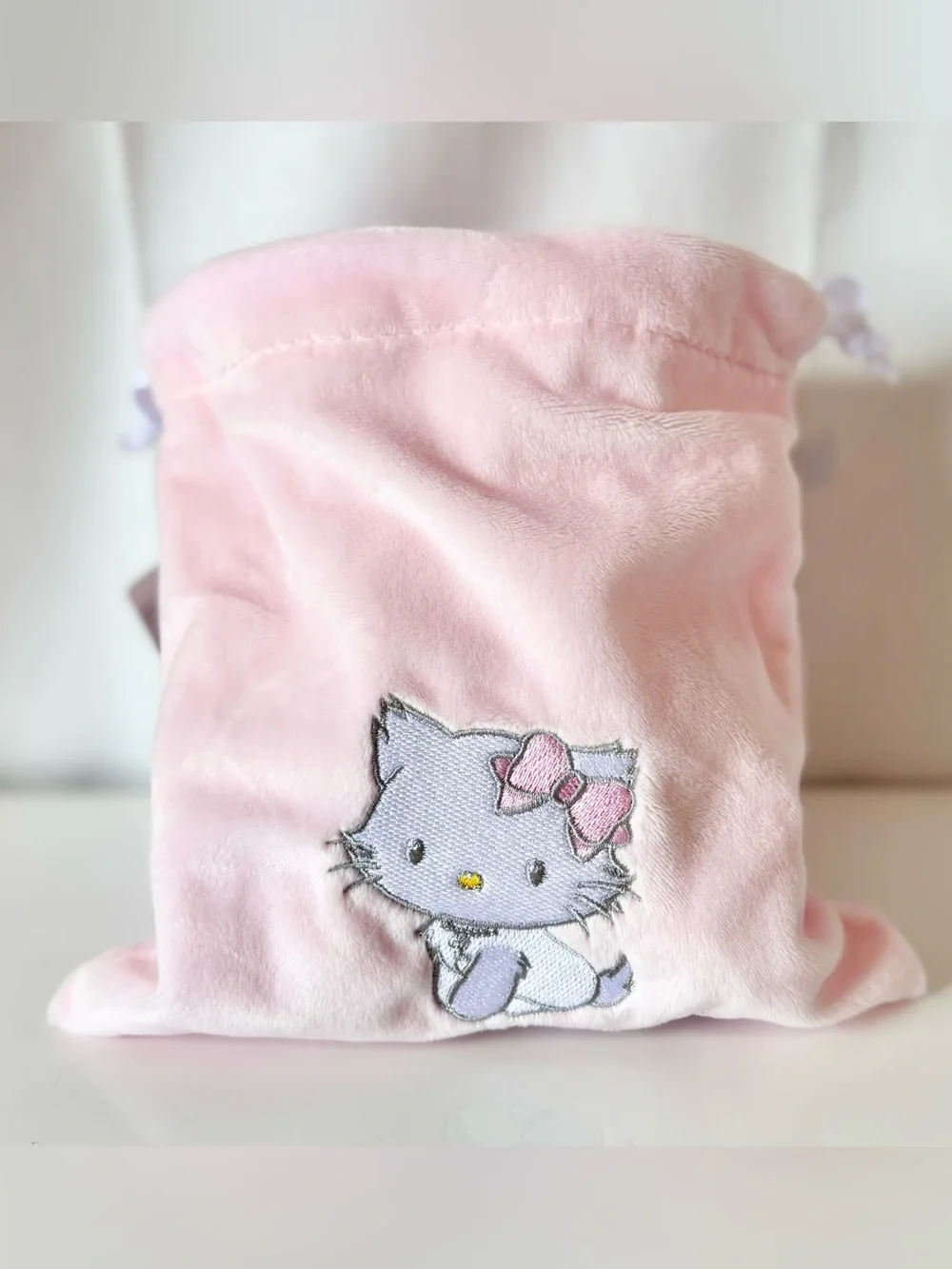 Charmmy Kitty Soft Pink Plush Drawstring Bag NWT Sanrio Japan Exclusive